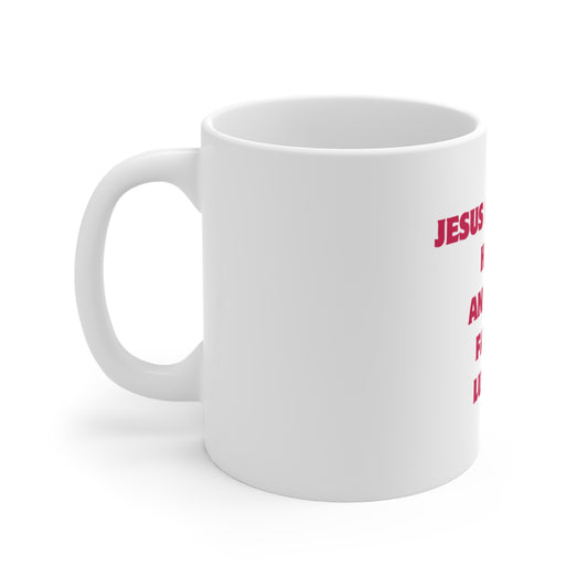 Inspirational Mug — "Jesus Bless Our Home and Your Family" (Luke 10:3)